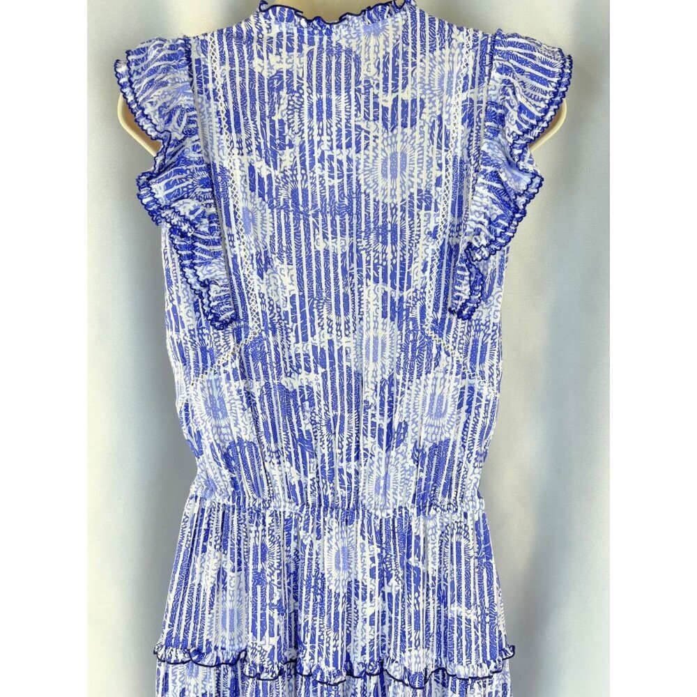 Poupette St Barth Blue Paulina Floral Midi Dress $318 - Picture 12 of 14
